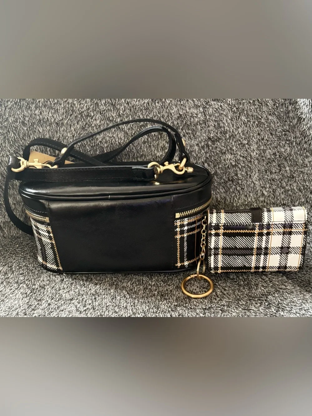 PATRICIA NASH BLK/WHT PLAID TWO PIECE SET